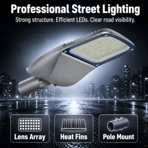 AC Outdoor Aluminum Alloy LED Street Light 100W 150W 200W IP65 Custom Street Lamp Road Parking Lot Public Lighting