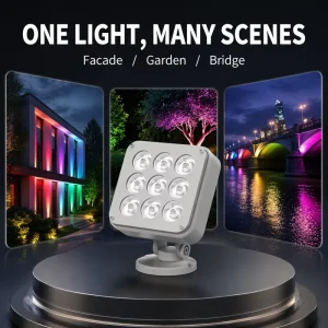 AC110 230V 24W IP65 Aluminum LED RGB 3 Narrow Beam Floodlight Landscape Architectural Facade Spotlight High Brightness