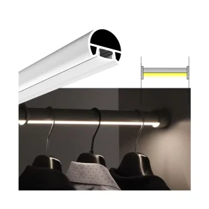 ALP077 Round LED Aluminum Profile 33mm Diameter with PC Diffused Cover for Wardrobe Lighting