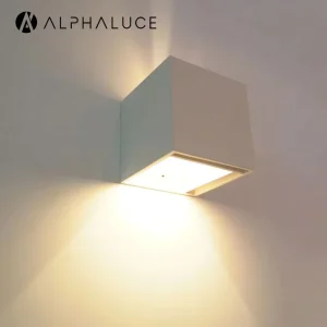 ALPHALUCE IP65 Square up and Down Wall Sconces Modern Wall Light Indoor Outdoor Decor Wall Lamp for Bedroom Bathroom Porch