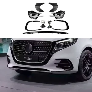 AMG Style LED Luminous Fog Light Grille for Mercedes Benz Vito V300 W448 Side Lamp Frame Eyebrow Modification Upgrade Kit