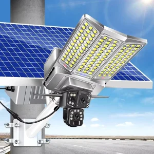 APP Control Solar Street Light With Camera 5MP Ip65 4G WIFI Outdoor Wireless All in One LED Solar CCTV Monitoring Lamp