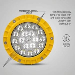 ATEX Standards IP66 LED Tower Light Explosion Proof High Bay Lighting Fixture for Large Industrial Area Energy Saving Luminaire