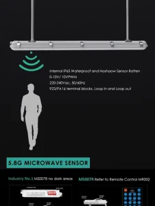 AU AS2293 D Rated IP65 Triproof LED Batten Lamp Microwave Sensor Remote Control 3hour Emergency Time CB CE Industrial Lighting