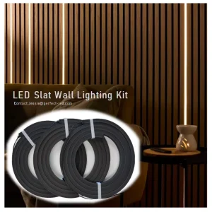 Acoustical Linear Silicone Wall Light with Black Top IP67 Rated CRI90 Dimmable LED for Slat Wall Panels