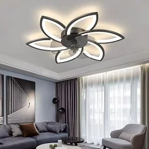 Acrylic Decorative Ceiling Fan Lamp LED with 3 Blades Smart Remote Control Chandelier for Living Room
