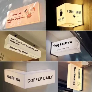 Acrylic Multi-Sided LED Advertising Lights Creative Store Door Signboard for Coffee Shops IP65 Rating