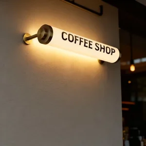 Acrylic Round Tube Light Box Kit Led Side Hanging Outdoor Waterproof Signboard Light Up Led Small Advertising Light Box