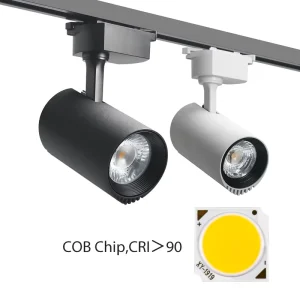 Adjustable 20W COB LED Track Light Modern Style Commercial Track Lighting for Indoor Shops 40W