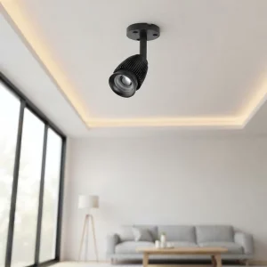 Adjustable 4-wire Spotlight Hotel Restaurant Supermarket Shop Lighting Modern 3W COB LED 220V Aluminum Ra90 CRI Track Rail