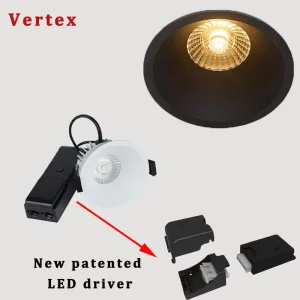 Adjustable Aluminum Recessed LED Spotlights Trimless Deep Cup Light Anti Glare Indoor Ceiling Light IP44 Knob 4000K ETL Europe