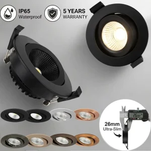 Adjustable Aluminum Recessed Spotlights Trimless Deep Cup Light Anti Glare Home Office Indoor Ceiling Light Europe IP44 Knob