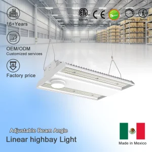 Adjustable Beam Angle Aluminum for Linear High Bay CCT Wattage Tunable Dimmable 5-Year Warranty Canada Market DLC 6.0 Lighting