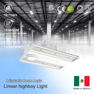 Adjustable Beam Angle for Linear High Bay Precision Distribution Light Aluminum Alloy 5-Year Warranty CCT Wattage Lighting
