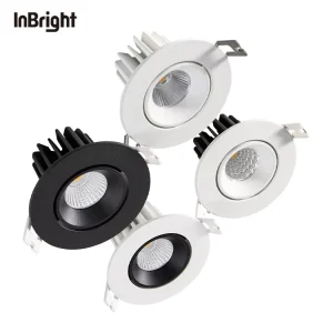 Adjustable DALI Dimmable LED Down Light 8W Indoor COB Ceiling Recessed White Black Downlight