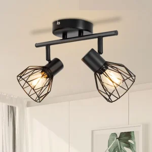 Adjustable E14 Iron Modern Three Head Round Plate Ceiling Spotlights Indoor Living Room Lamp