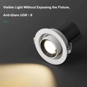 Adjustable Height Anti Glare LED Spotlight with 120 Beam Angle High CRI 95 Recessed Mount Dimmable for Home Office
