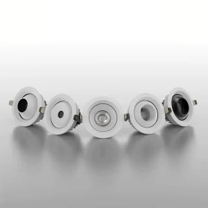Adjustable Modern Aluminum LED Recessed Spotlight 45 Tilt 360 Rotation for Living Room Indoor Lighting