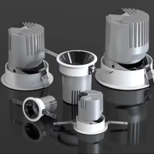 Adjustable Modern Design Aluminum LED Recessed Downlight IP44 CRI90 Dimmable Commercial Spotlights for Hotel Home 3000K Color