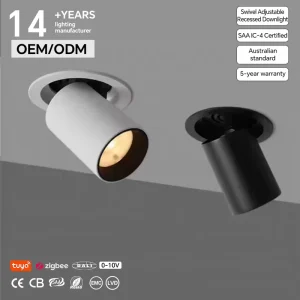 Adjustable Retractable Led Downlight Saa Certified Recessed Anti Glare Cob Spotlight 20W Indoor Commercial Downlighting Fixture
