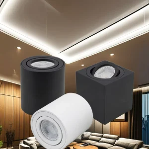 Adjustable Surface Gu10 Downlight Fitting Fixed Ceiling Spot Light Round Black Recessed Gu10 LED Downlight