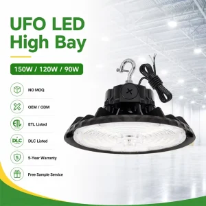 Adjustable Wattage UFO LED High Bay Light 100W-240W CCT 3000K 4000K 5000K IP65 Industrial Warehouse Factory Lighting Fixture
