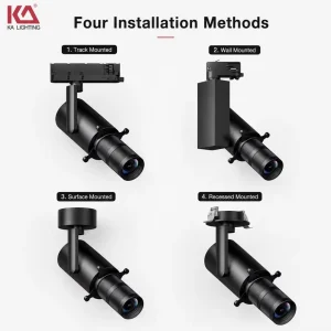 Adjustable Zoomable LED Downlight Anti Glare COB Recessed Spotlight with Variable Beam Angle for Commercial Showrooms