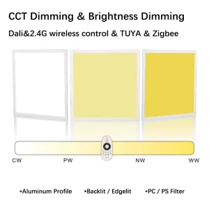 Advanced 2.4G Wireless WIFI Control CCT Turnable LED Panel 2X2FT 2X4FT Backlit Commercial Lighting 5 Year Warranty IP20 Rated