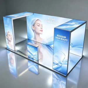 Advertising Backlit Custom Logo Modular Exhibition Booth for Marketing SEG LED Display Booth