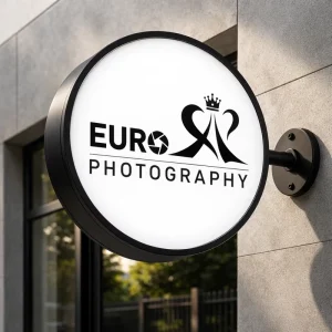 Advertising Custom Logo Round Advertising Light Boxes Signage Outdoor Business Shop Sign Lights Circular LED Light Box Sign