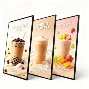 Advertising Light Boxes Aluminum Frame IP67 Waterproof Full Color High Brightness LED Hanging A4 Size Outdoor Street Signs