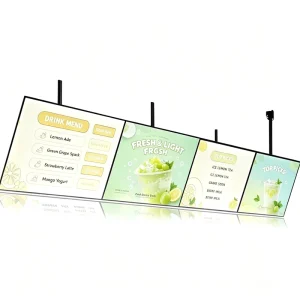 Advertising Light Boxes Rectangle Aluminum Suspended 9mm Slim 6500K Cool White LED Low High Brightness for Fast Food Chains