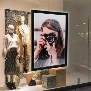 Advertising Lightbox Window Display Aluminum Poster Frame Snap Ultra Thin Metal High Brightness Waterproof Multi color Lighting