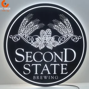 Advertising Signage Indoor Circle Floating Frame Box Wall mounted Drop Neon Acrylic LED Sign Light Box