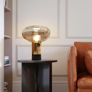 Aesthetics Small Lamp Interior Decor Table Lamp Living Room Hotel Lighting Dimming Desk Glass Golden Light