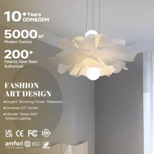 Airy Flower Shaped Acrylic LED Chandelier Pendant Light for Homestay Guest Chamber Reading Townhouse