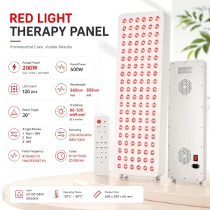 AisQueen 120mw 1000W LED Full Body Infrared Lamp Panel Device Remote Control Red Light Therapy for Head Standing Type