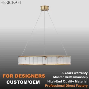 Alabaster Chandelier American Pendant Light LED Hanging Light for Living Room Dining Kitchen 110V