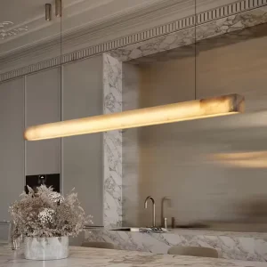Alabaster Restaurant Kitchen Bar Dining Room Home Minimalist Decoration Aluminum LED Pendant Light Suspension Hanging Light