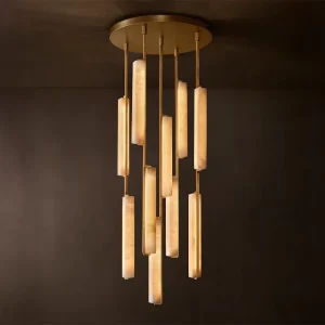 Alabaster Round Chandelier Alabaster Ceiling Light for Staircase Chandelier Living Room Villa Luxury Lamps Home Decor