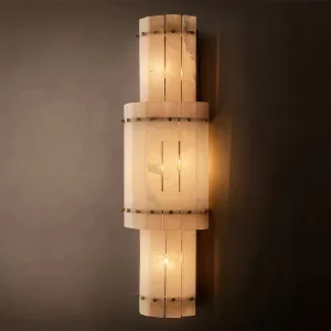 Alabaster Sconce San Marco Alabaster Grand Round Sconce for Bedside Wall Lamp Bedroom Lamp Luxury Lighting Decoration Home