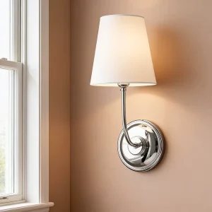 All Copper LED Vintage Retro Villa Bathroom Living Room Bedroom Bedside Designer Wall Lamp with Fabric Shade 3 Year Warranty