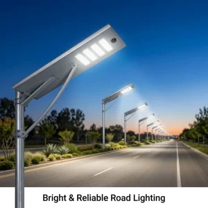 All One Solar LED Street Light Outdoor IP65 Waterproof AC/DC Dual Power Battery Operated Motion Sensor Road Aluminum