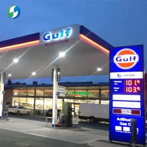 All Weather Anti-Freezing Anti-UV Gas Station Canopy Custom LED Aluminum Petrol Station Salt Fog Resistant Fuel Station Canopy