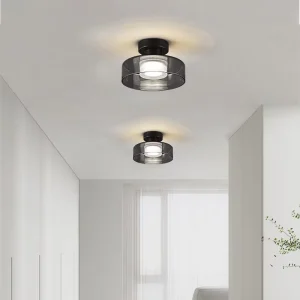 All copper Warm White LED Modern Design Bedroom Surface Mounted Ceiling Light Luxury Designer Black Ambient Light