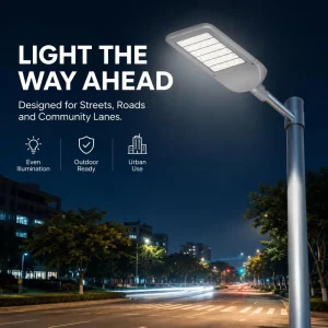 All in One Integrated 300W AC Smart LED Street Light IP65 Rated 5 Year Warranty Multi Color Temperature (4100K 5000K 6000K)