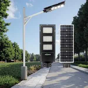 All in One Solar LED Street Light for Road 200W 400W IP65 180 200LM W High Strength Aluminum 5 Year Warranty