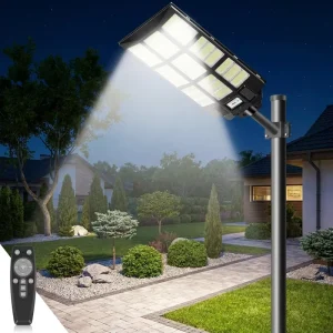 All in One Solar Street Light Commercial Grade Outdoor Parking Lot Lighting High Capacity 22000mAh Battery Power Bank