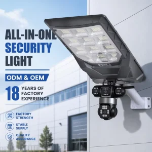 All in One Solar Street Light Four Lens Cctv Camera for Villa Farm Parking Lot Project Design Construction Support