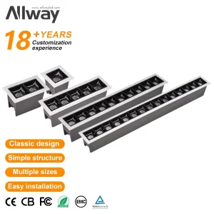 Allway Decorative Tri Color Adjustable Ceiling Down Laser Blade Lighting Housing LED Linear Downlight Fixture